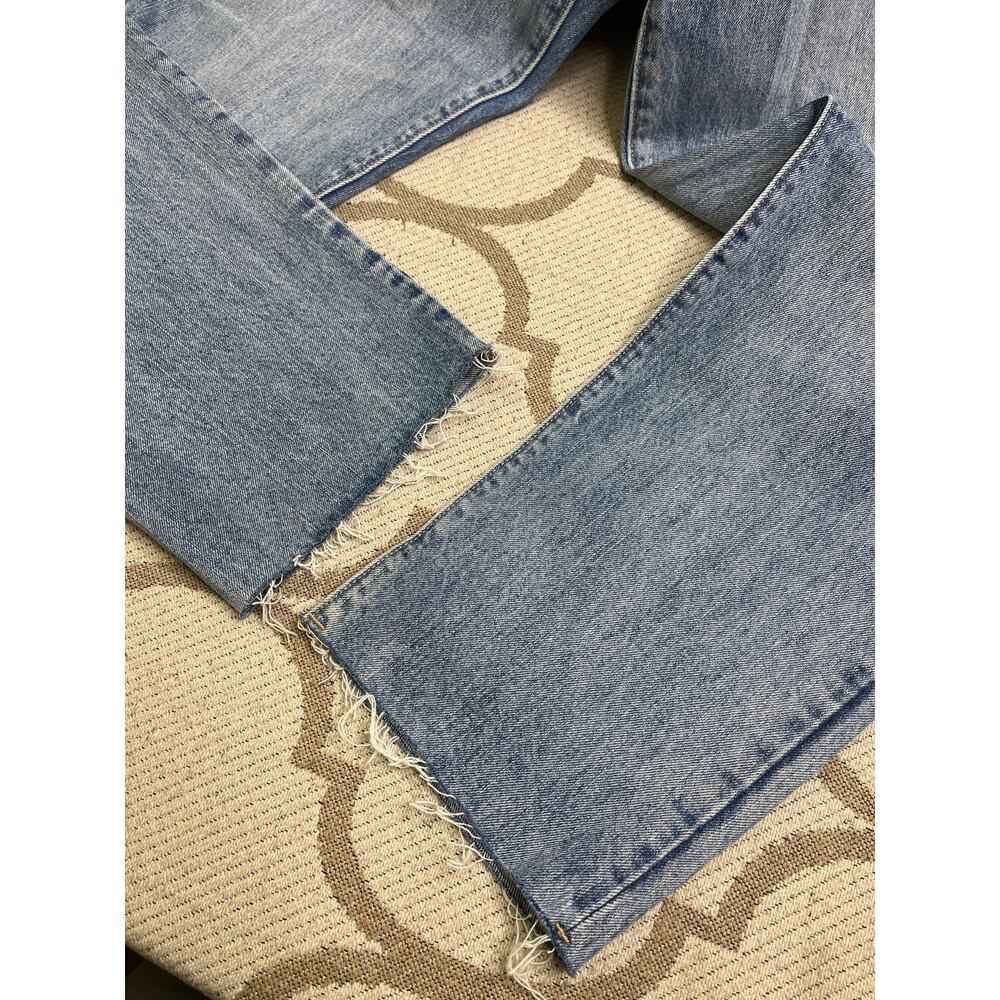 Old Navy extra high rise boyfriend Lola blue jeans, size 14, NWT, raw hems - Picture 3 of 13